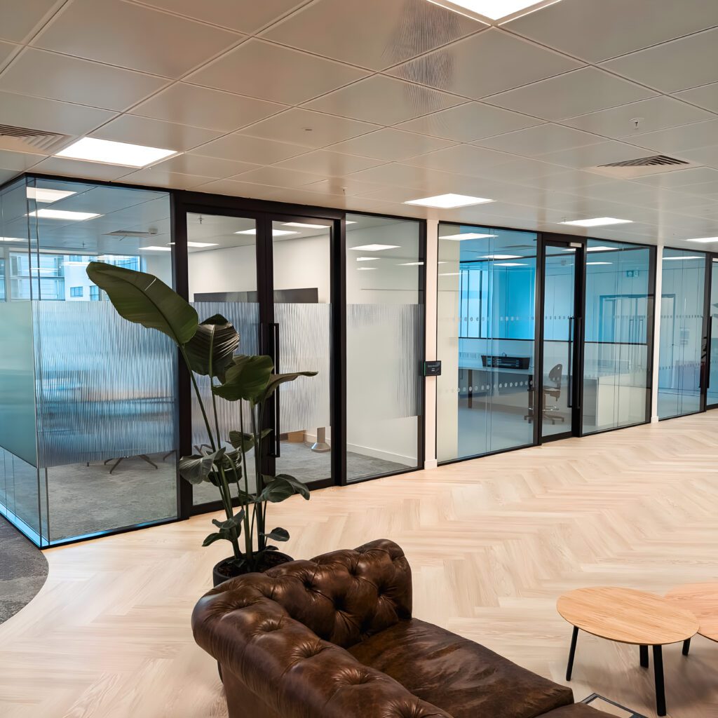 Acoustic glass installation in progress